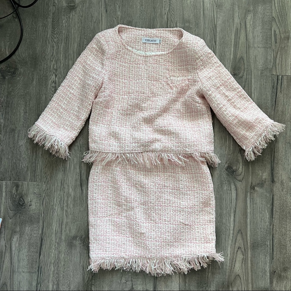 Tweed Suit Set - Top and skirt S
